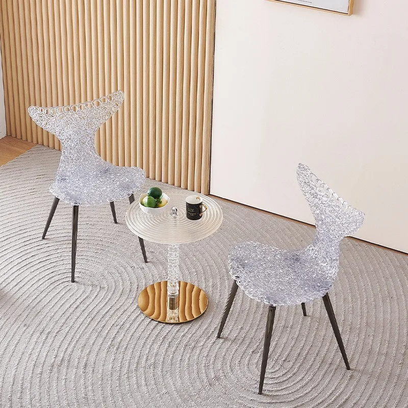 

Mermaid Tail Acrylic Chair, Luxe Transparent Vanity Seat, Viral TikTok Chic Restaurant Chair Nordic Furniture Muebles