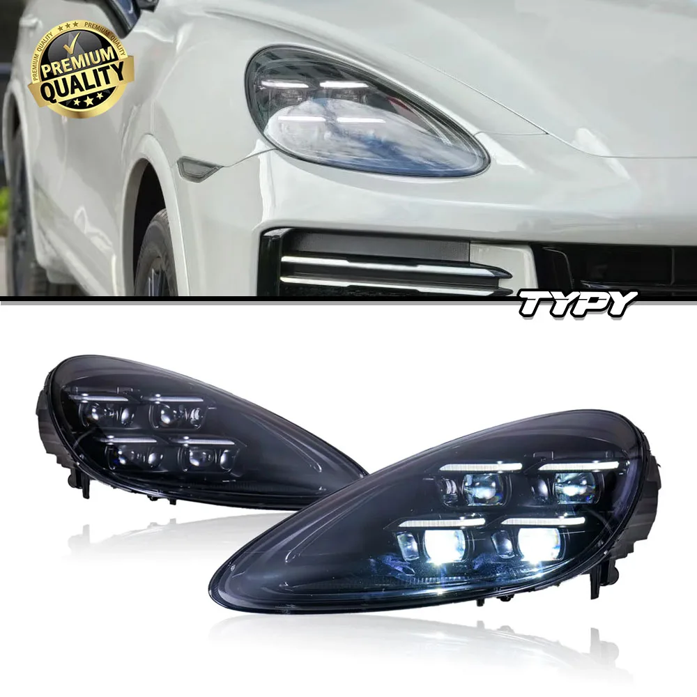 

TYPY Стайлинг автомобиля для Porsche Cayenne 958.1 958.2 Фара 2011-2017 Обновление 2024 Модифицированный DRL Динамический указатель поворота Светодиодный светильник