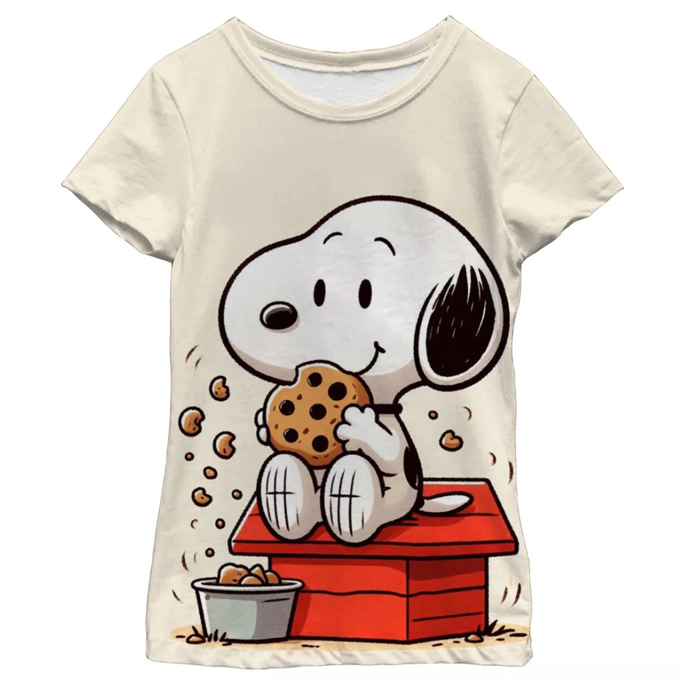 Snoopy T-shirts for Children Child T-shirt Children's Clothing Girls Clothes 2024 Kids Clothes Short Sleeve Tops Top Boy's Wear