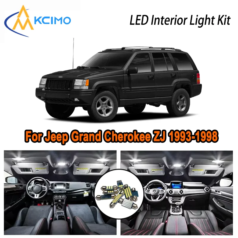 

For Jeep Grand Cherokee ZJ 1993-1998 1994 1995 1996 1997 LED Interior Dome Map Trunk Light Kit Car Led Lamps Canbus No Error