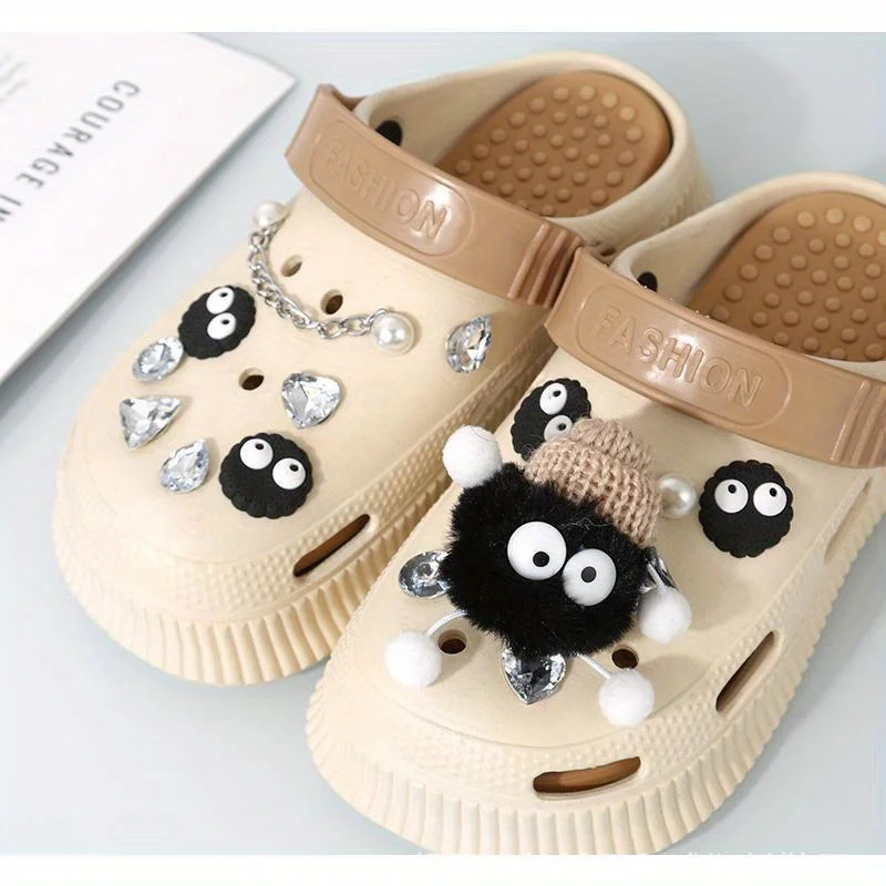 1 مجموعة أزياء جديدة مجموعة ثقب الأحذية سحر الاكسسوارات إبزيم حذاء لطيف اللؤلؤ الدب المياه الماس سلسلة DIY 3D الأحذية الزينة