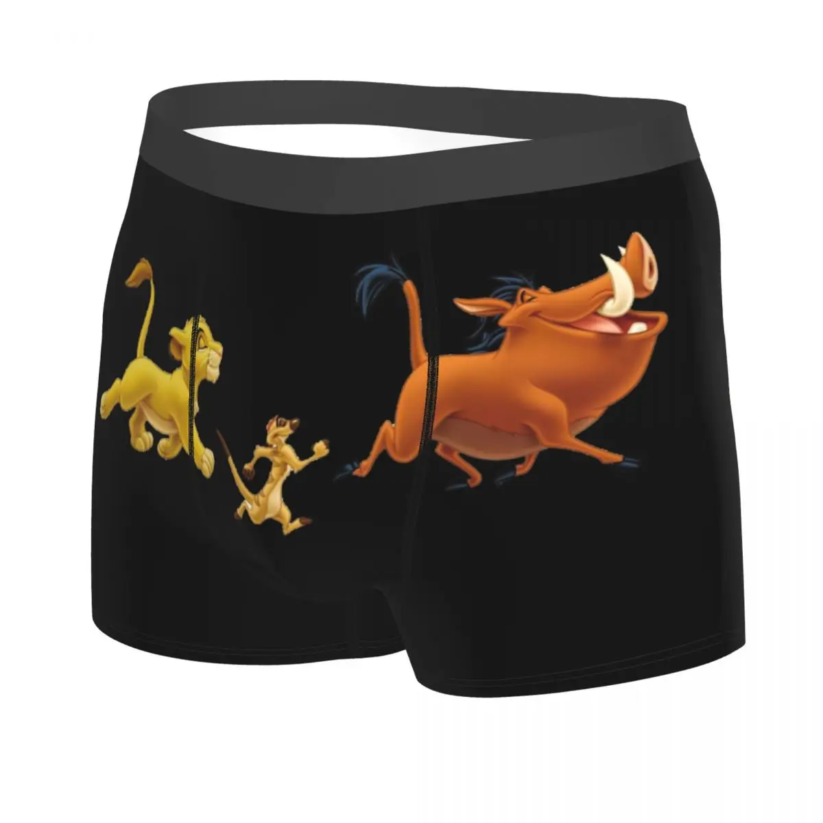 Customized Male Novelty Simba Pumbaa The Lion King Hakuna Matata Underwear Kawaii Boxer Briefs Stretch Shorts Panties Underpants