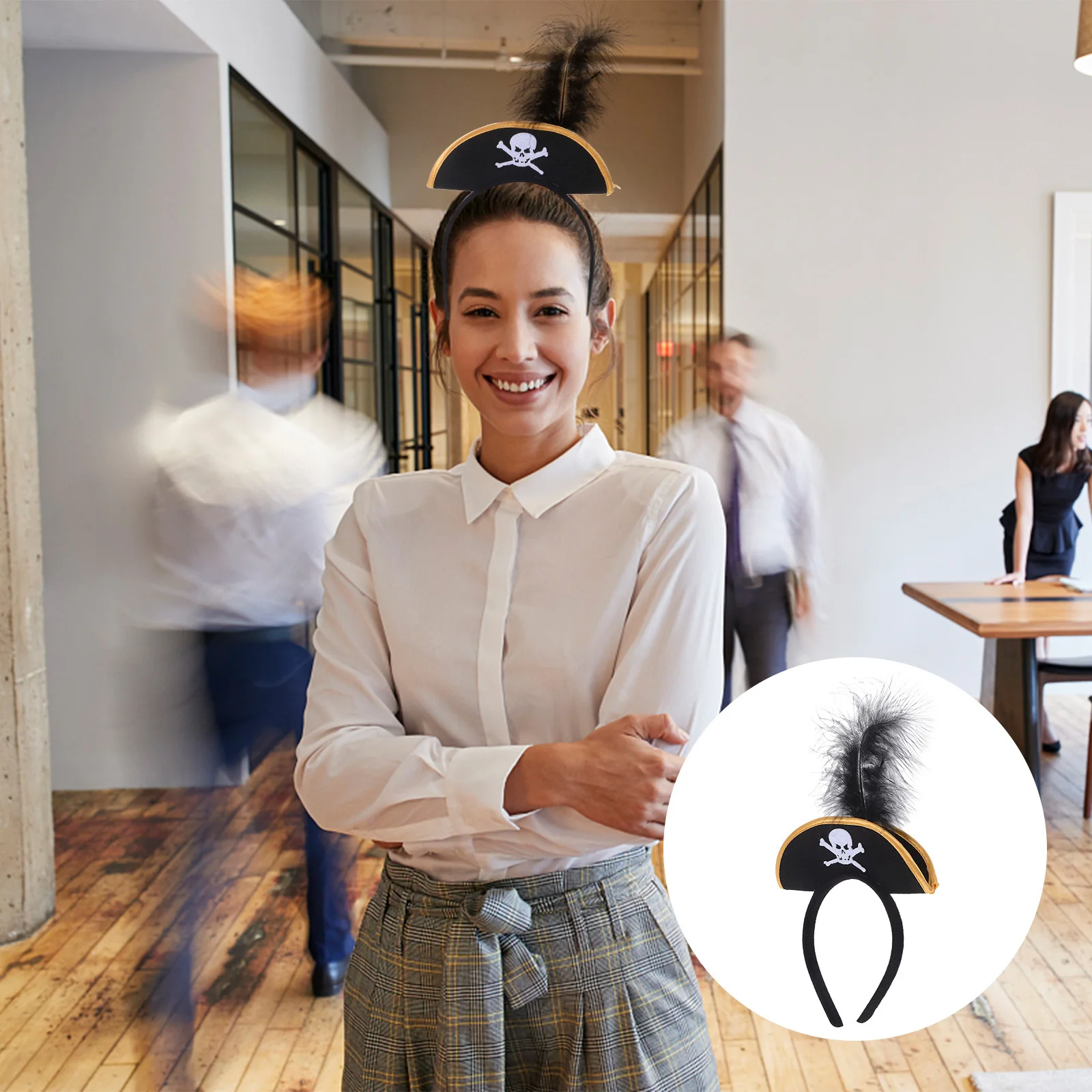 

1pcs Pirate Hat Headband Elastic Fit Universal Size For Adults Kids Dress Up Party Role Play Halloween Carnival Cosplay