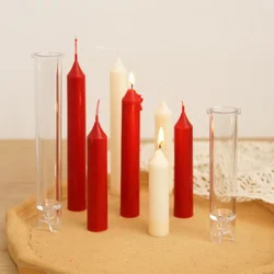 Acrylic Mold for Candle Making Tool Cylinder Candlestick Plastic Mould Wedding Decor Simple Column Scented Candles Birthday Gift