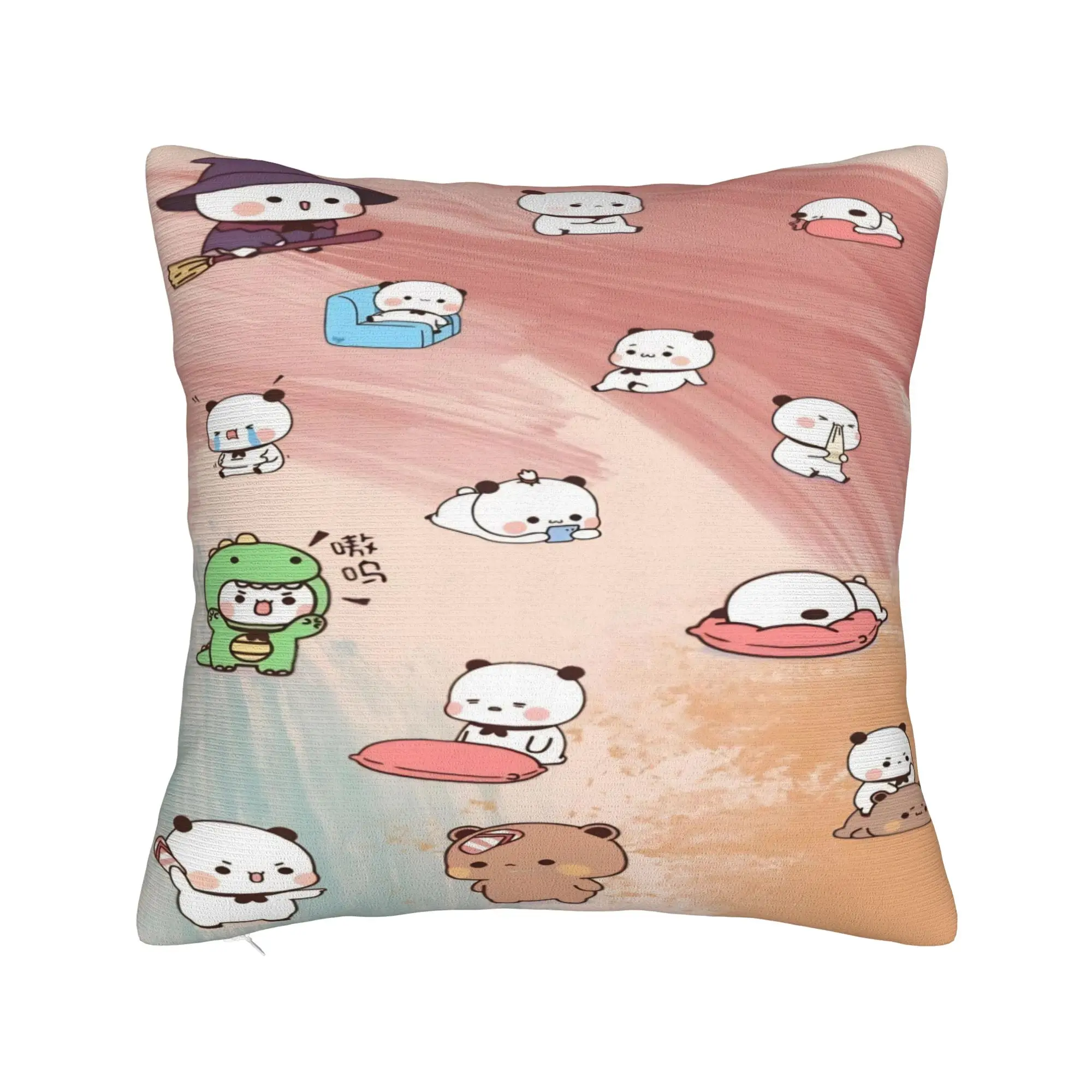 Bubu Dudu Cute Cartoon Bear Character Pillow Case Kawaii Panda Comfy Pillow Cover Retro Trendy Pillowcases For Living Room Chair