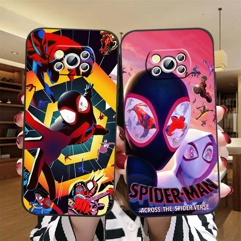 M-Marvels SpiderMan Cool Anime For Xiaomi Mi Poco F5 F4 F3 F2 X5 X4 X3 M6 M5 M5S M4 M3 C40 Pro GT NFC 5G Black Funda Phone Case