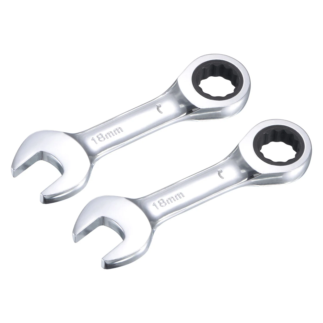 2Pcs 6-19mm Ratchet Combination Metric Wrenches Set Hand Tools Torque Gear Socket Nut Tool 72 Teeth 12 Point Box Ended Tools