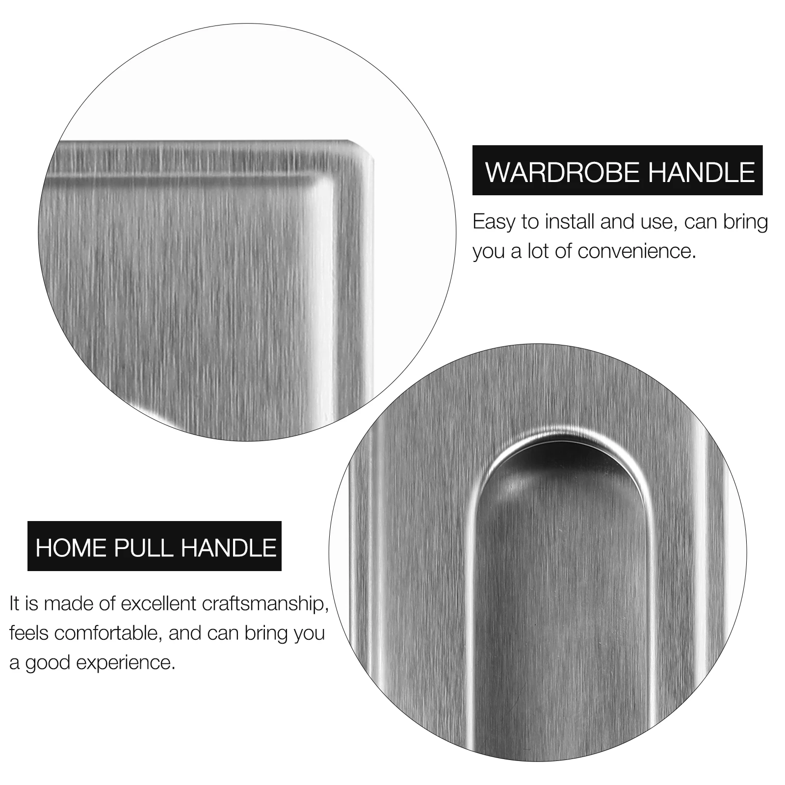 

6Pcs Stainless Steel Furniture Handle Invisible Pull for Cabinet Wardrobe Door Embedded Home Office Cupboard Drawer Modern