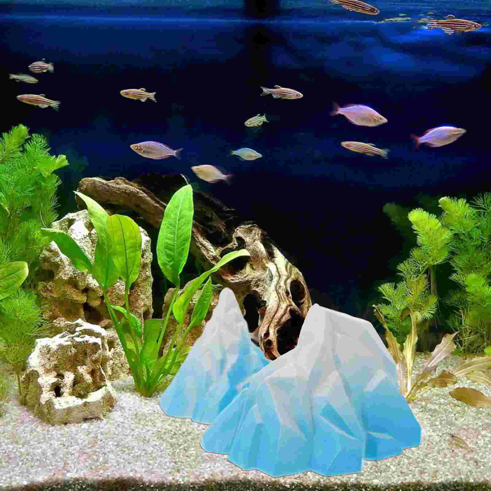 2 Pcs Simulated Iceberg Decoration Tank Toys Coral Fish Miniature Floeberg Decorative Tiny Statue Bride