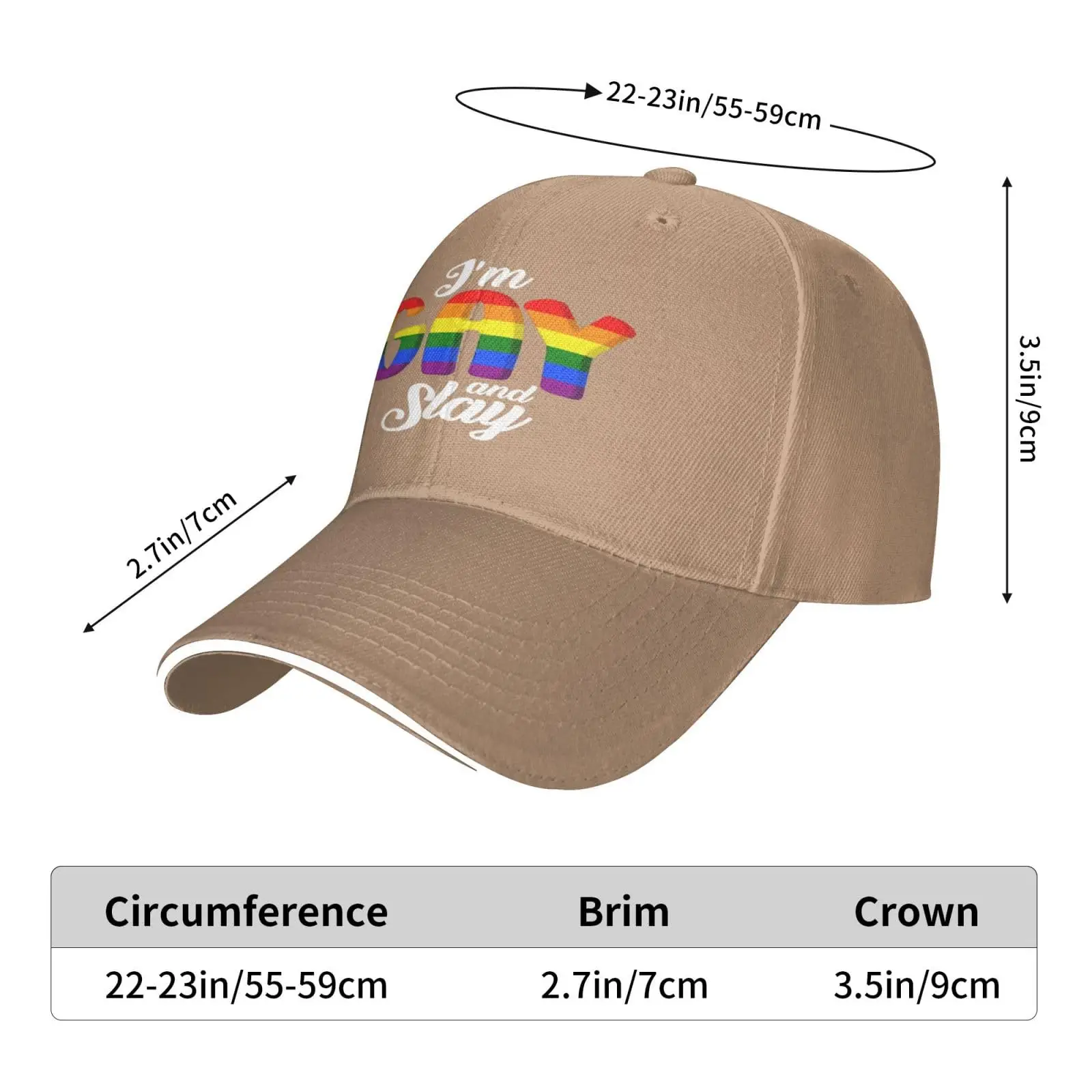 Gorra de béisbol I'm Gay and Slays para hombres y mujeres, gorro de camionero, gorras divertidas, Lgtbq, orgullo Gay