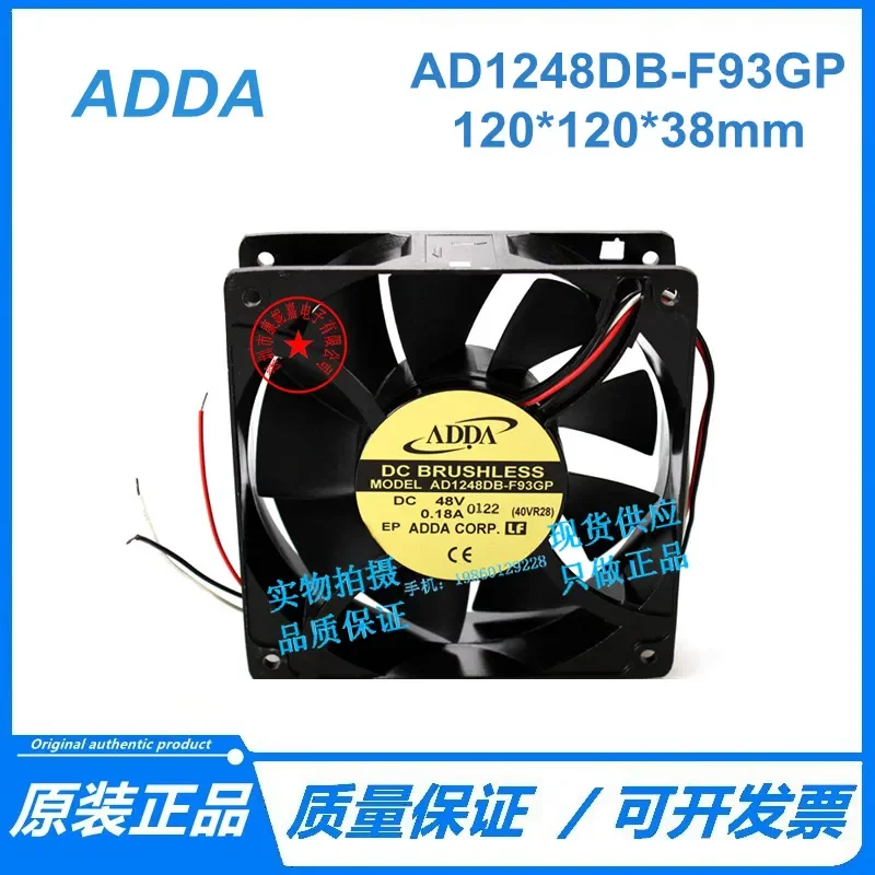 for Xiexi AD1248DB-F93GP 48V 0.18A 3-Wire 12038 12CM Cooling Fan New Original