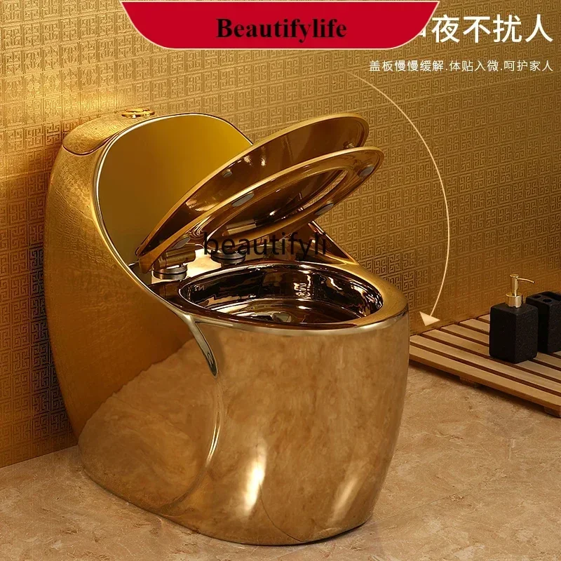 

Z189 новый персонализированный креативный золотой унитаз в европейском стиле, позолоченный цветной унитаз, роскошный золотой унитаз