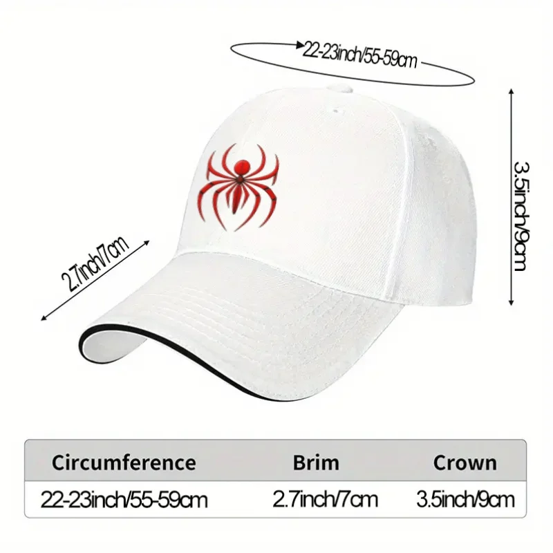 Red Spider Graphic Baseball Cap Unisex Polyester Adjustable Outdoor Sports Trucker Hat