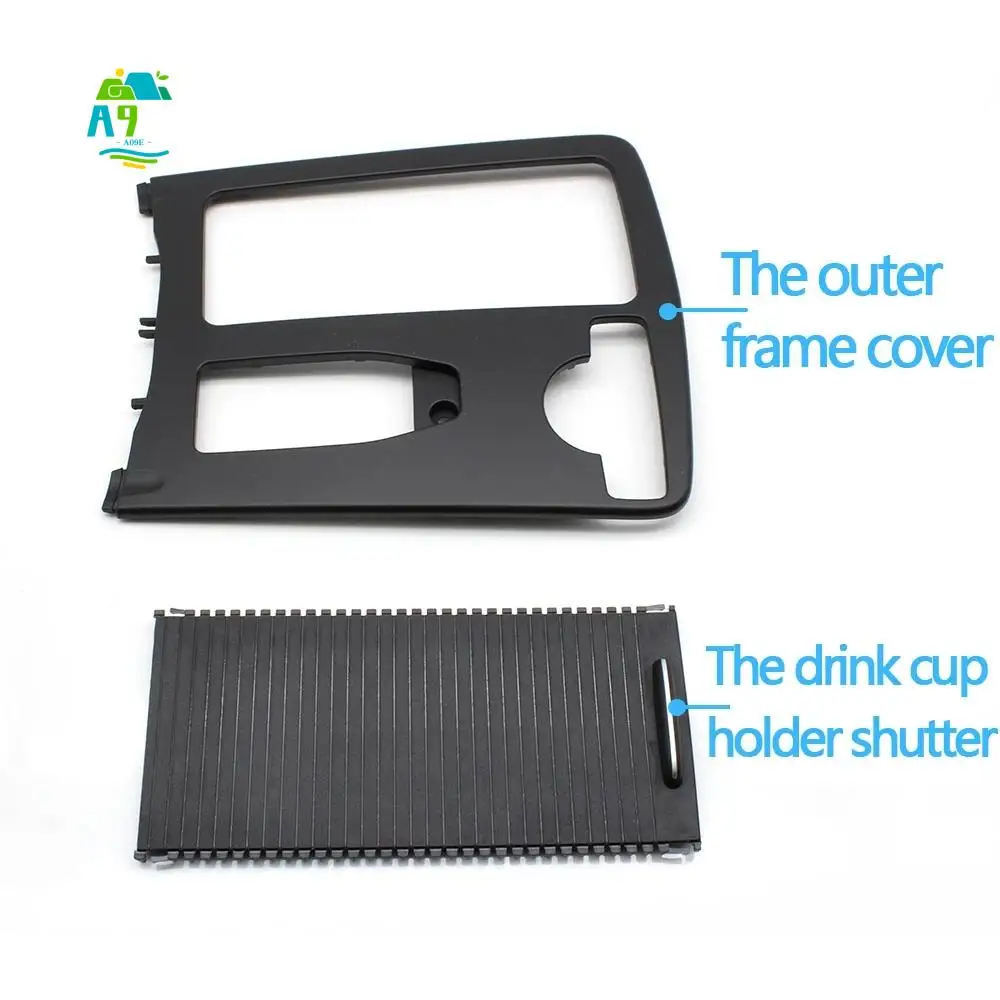 

A09E-Car RHD Center Console Cup Holder Panel Trim Cover +Roller Blind Cover For Mercedes Benz W204 C-CLASS 20468002079116