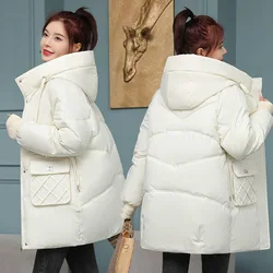 Thicken Warm Down Cotton Coat Parkas Womens 2024 Winter Hooded Cotton-Padded Parkas Jacket Female Hooded Parkas Cotton Coat Tops