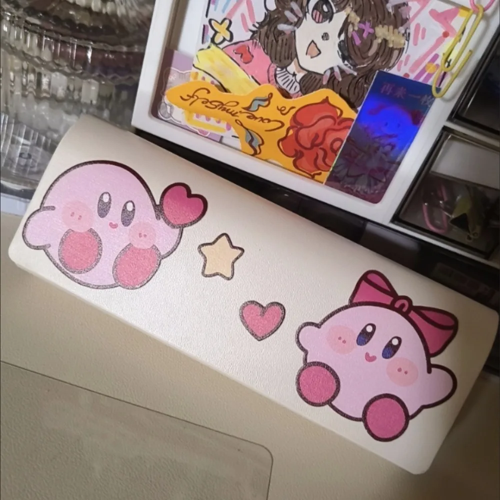 

Симпатичная коробка для очков Star Kirby, однотонные высококачественные кожаные солнцезащитные очки, очки для близорукости, устойчивая к давлению коробка для хранения очков