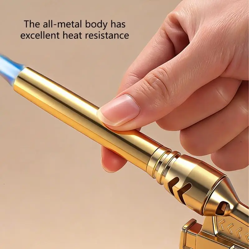 Portable Gold Copper Gas Welding Torch High Temperature Flame for BBQ Cooking Brazing image 4