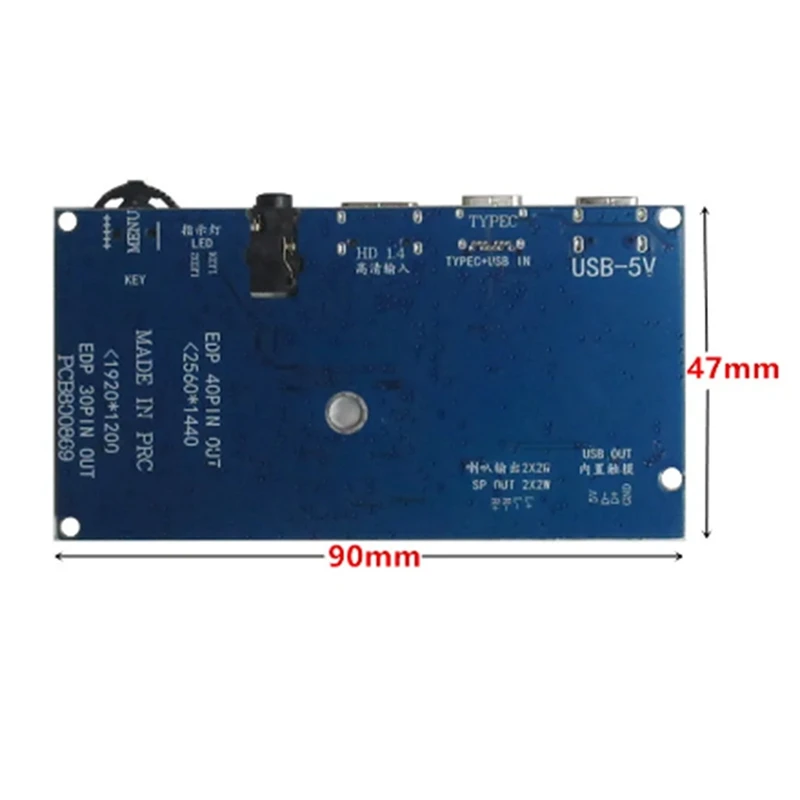 For EDP 30Pin TN IPS LCD Screen Display DIY Modification Type-C -Compatible Driver Control Board