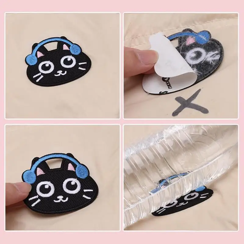 [YU]6Pcs/Lot Mix Kitten Embroidery Patch Cartoon Cute Patches DIY Clothing Shoes Bag Cat Repair Decoration Applique