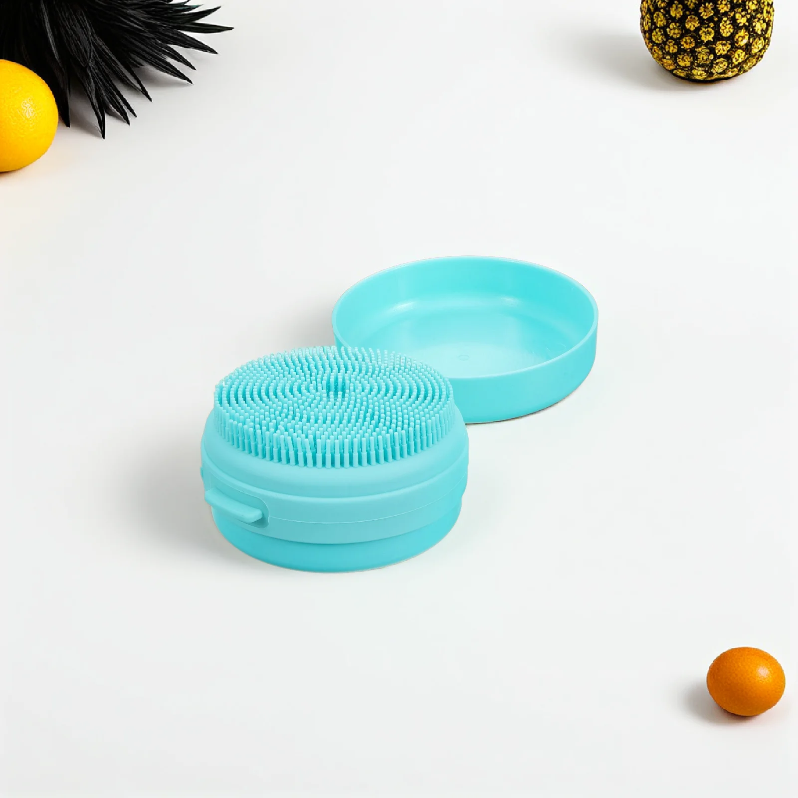 

Silicone Bath Brush for Body and Hair Head Scrubber Shower Cleaning Tool Portable Soap Case Back Massager for Adult