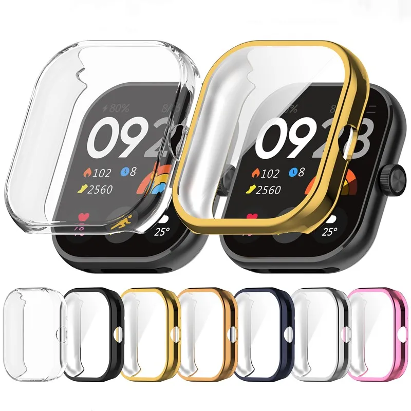 

Full Coverage Screen Protector Bumper Cover Electroplated protective shell For Redmi Watch 4