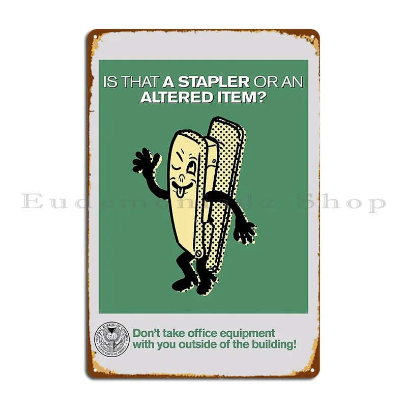 Control Stapler Or Altered Item Surrealvault Metal Sign Living Room Printed Cinema Party Wall Plaque Tin Sign Poster