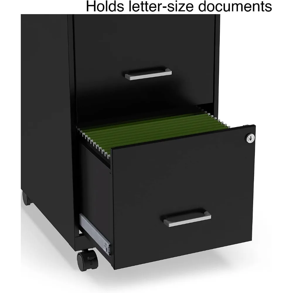 2-Classeur à verrouillage vertical (noir, vendu en 1 chacun)-Contient des documents de format lettre, mesure 26.3 "H x 14" W x 18 "D