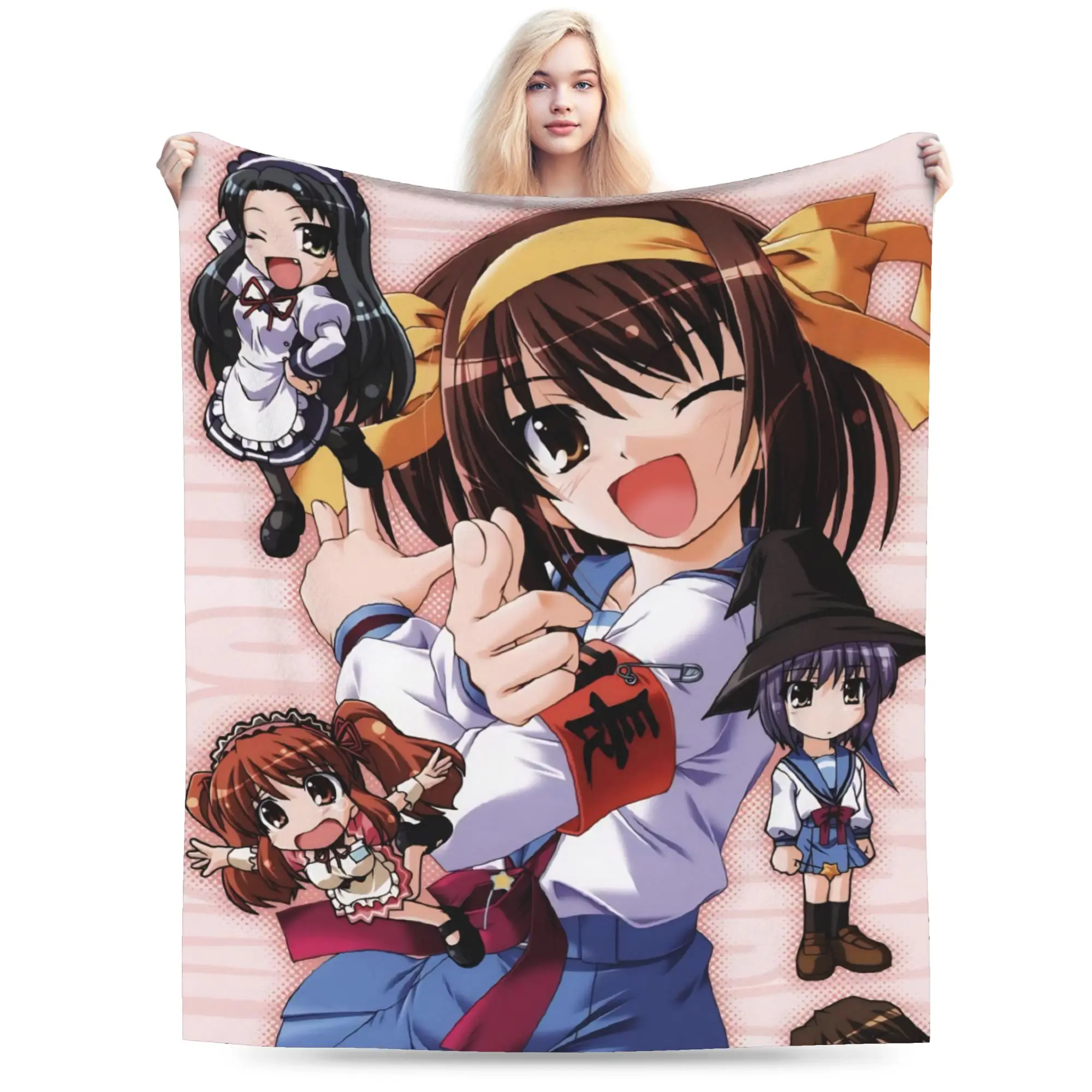 Haruhi Suzumiya Anime Blanket Cozy Soft  Throw Blankets for Bed 50x60 Inch Multi-size Rug Piece