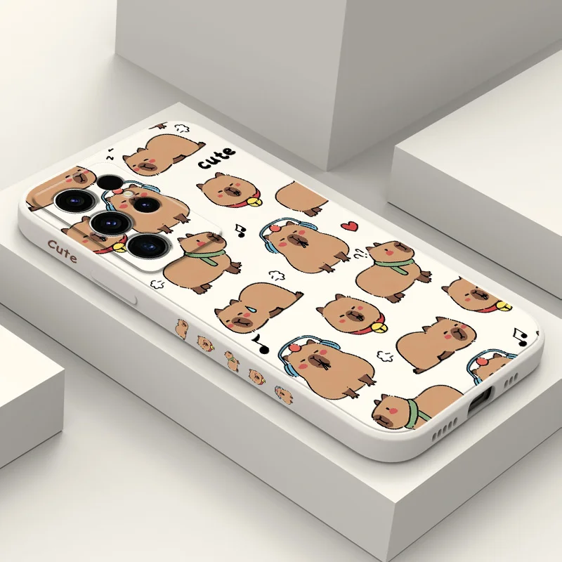 Cute Capybara Phone Case For Samsung Galaxy S26 FE Plus Ultra Silicone Soft Cover