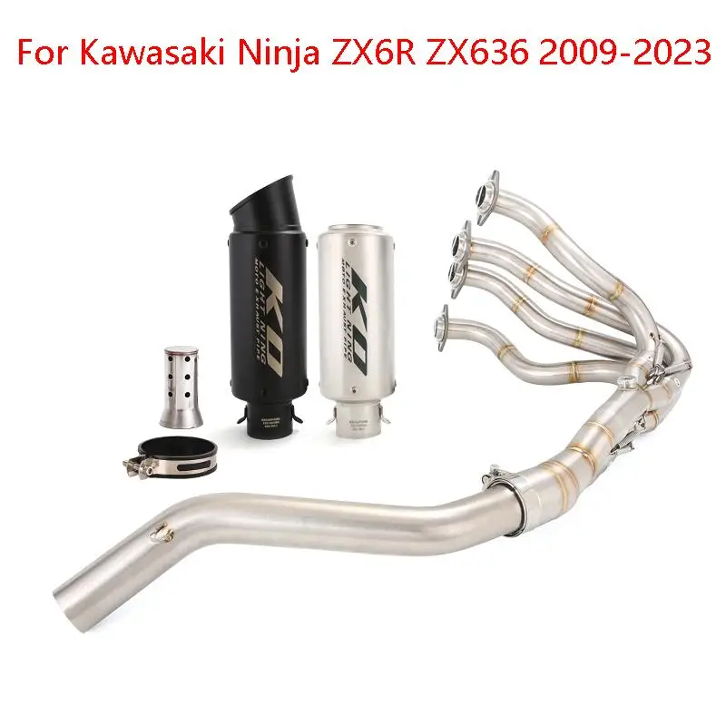 

For Kawasaki Ninja ZX6R ZX636 2009-2023 Slip On Motorcycle Full Exhaust System Header Mid Pipe 51mm Muffler DB Killer Escape