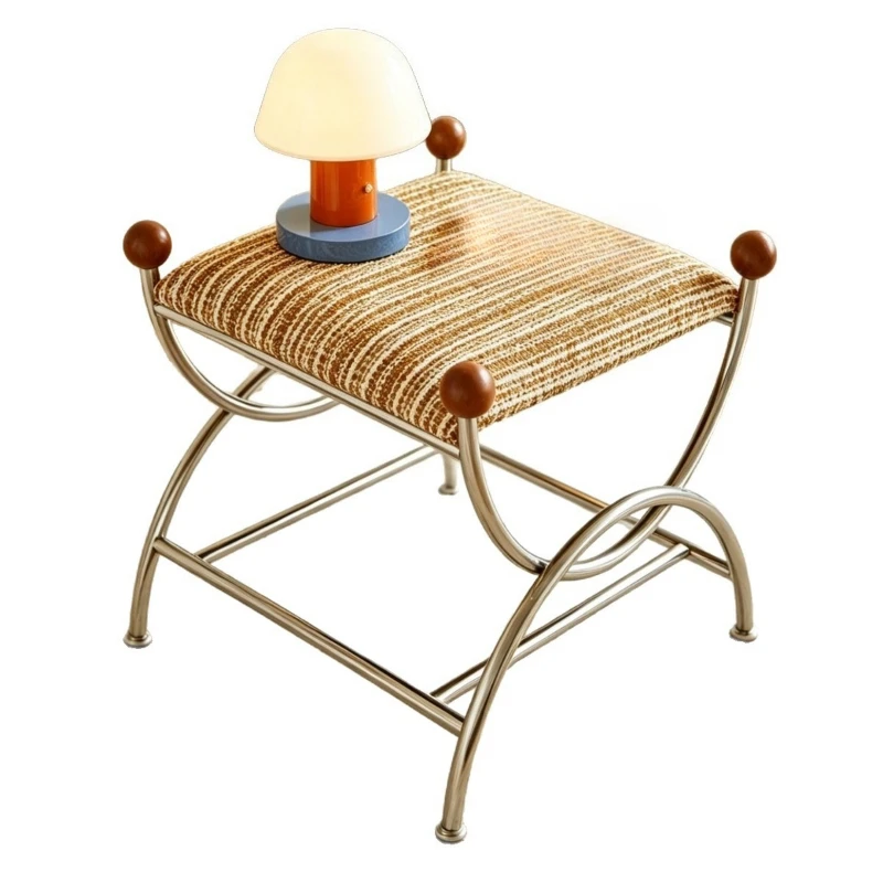 Retro door shoe changing stool metal soft bag small apartment pedal