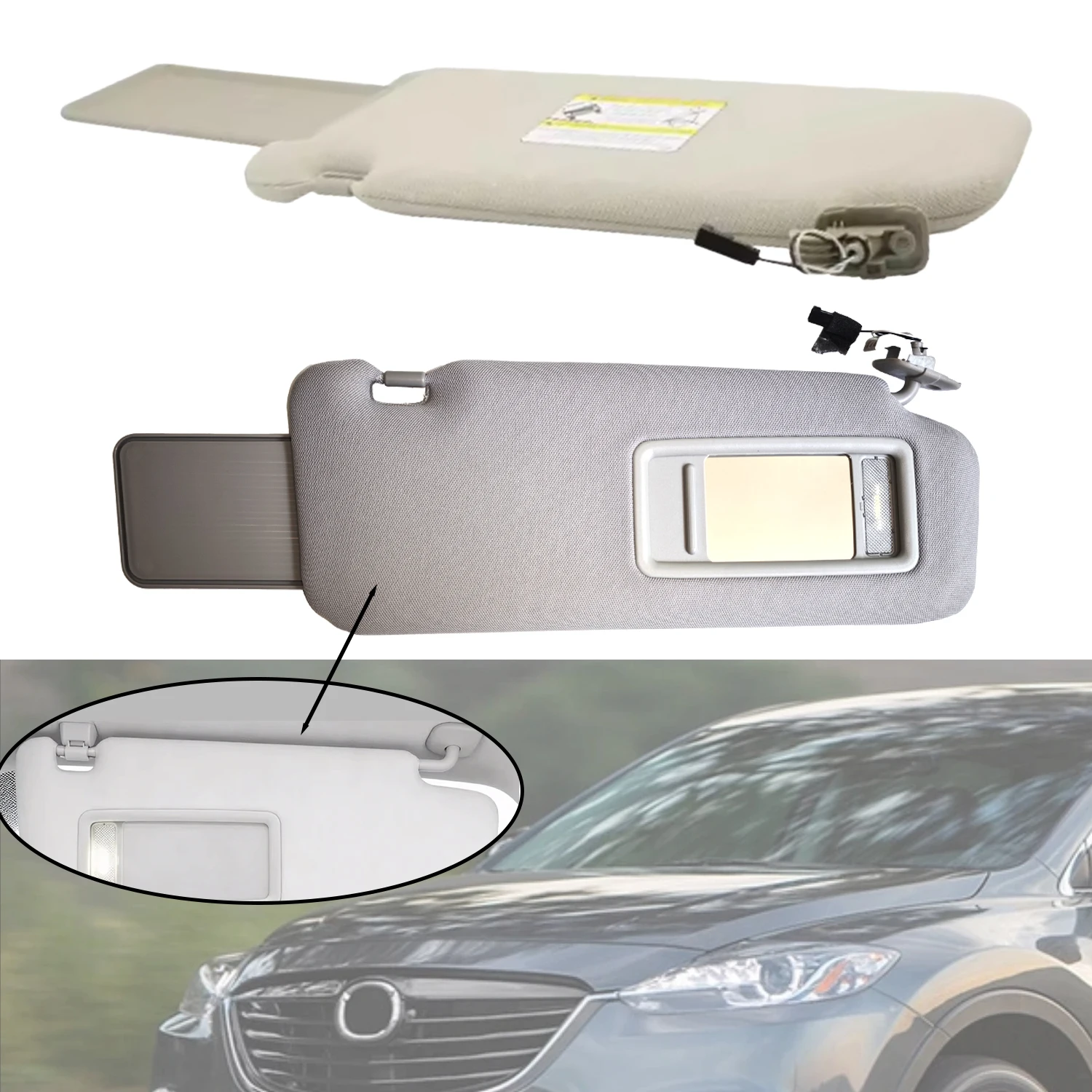 

Car Sun Visor Sunvisor For Mazda CX-9 2010 2011 2012 2013 2014 2015 Replacement Accessories Sunshade Board Sunshield Part