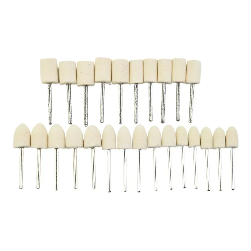 25Pcs Wollfilz Polieren Polieren Pads Rad Wollfilz Polieren Wachsen Werkzeuge Für Dreh Werkzeuge Kit Set Für Holz Jade glas Stahl