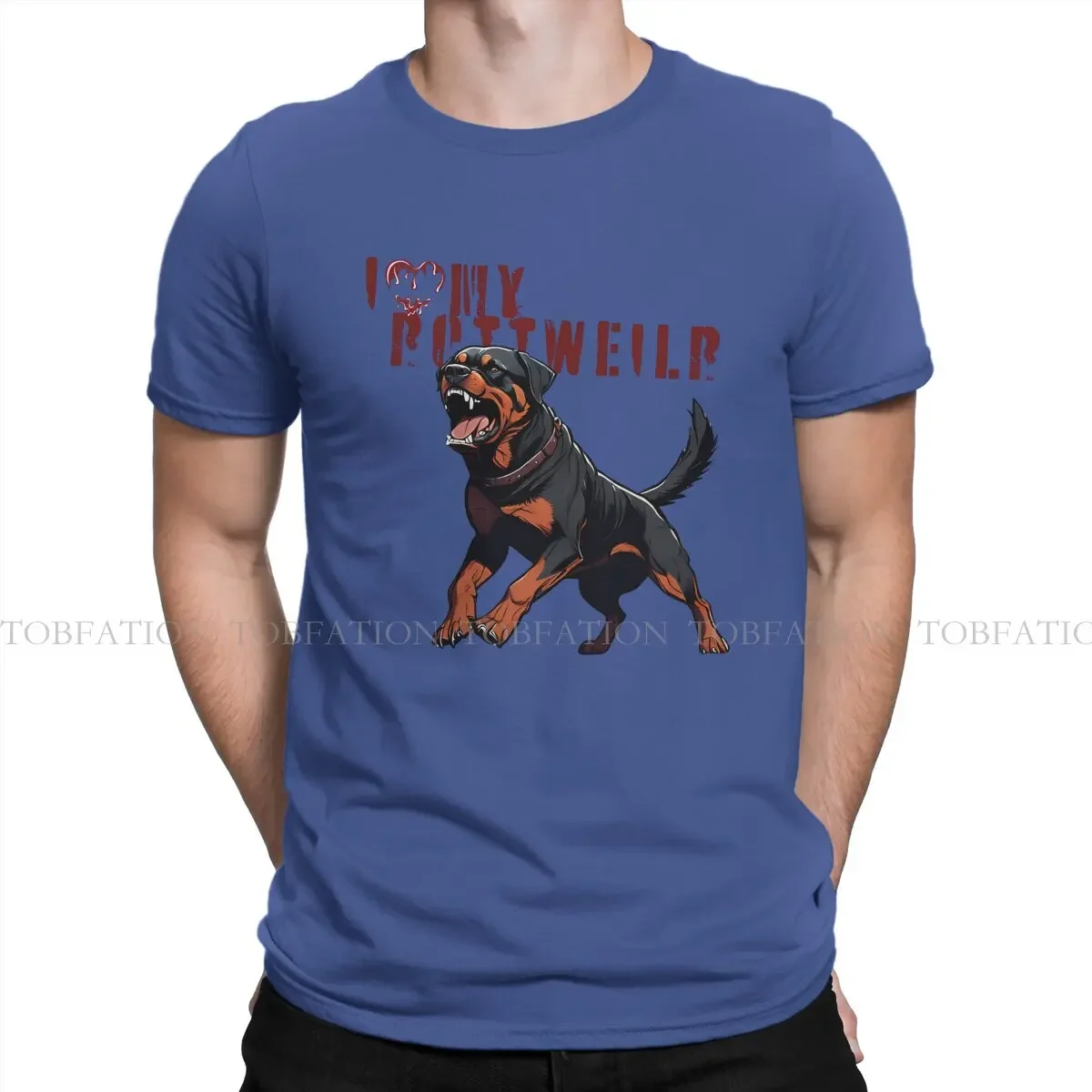 I Love My Dog Newest TShirts Rottweiler Dog Men Graphic Pure Cotton Tops T Shirt Round Neck Oversized