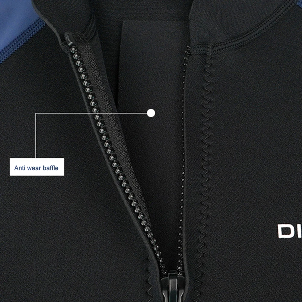 بدلة غطس من النيوبرين مع سحاب للرجال للغطس وركوب الأمواج ملابس سباحة مرنة مضادة للخدش ومضادة للبرودة معدات الرياضات المائية