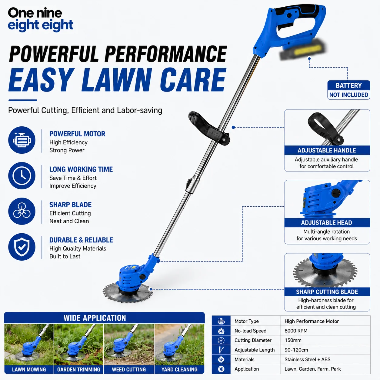ماكينة قص العشب اللاسلكية 21 ف - مراجعة Brushless Cordless Grass Trimmer 21V وسعره