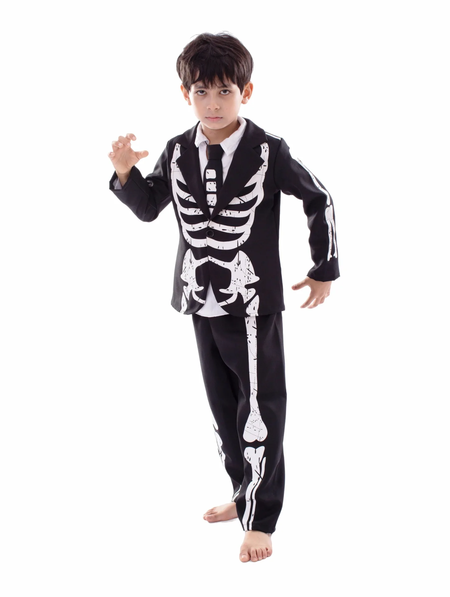 Hot Sale Halloween Zombie Skeleton Glow In The Dark Costume Cosplay Jumpsuit  Fancy Dress Carnival Theme Party