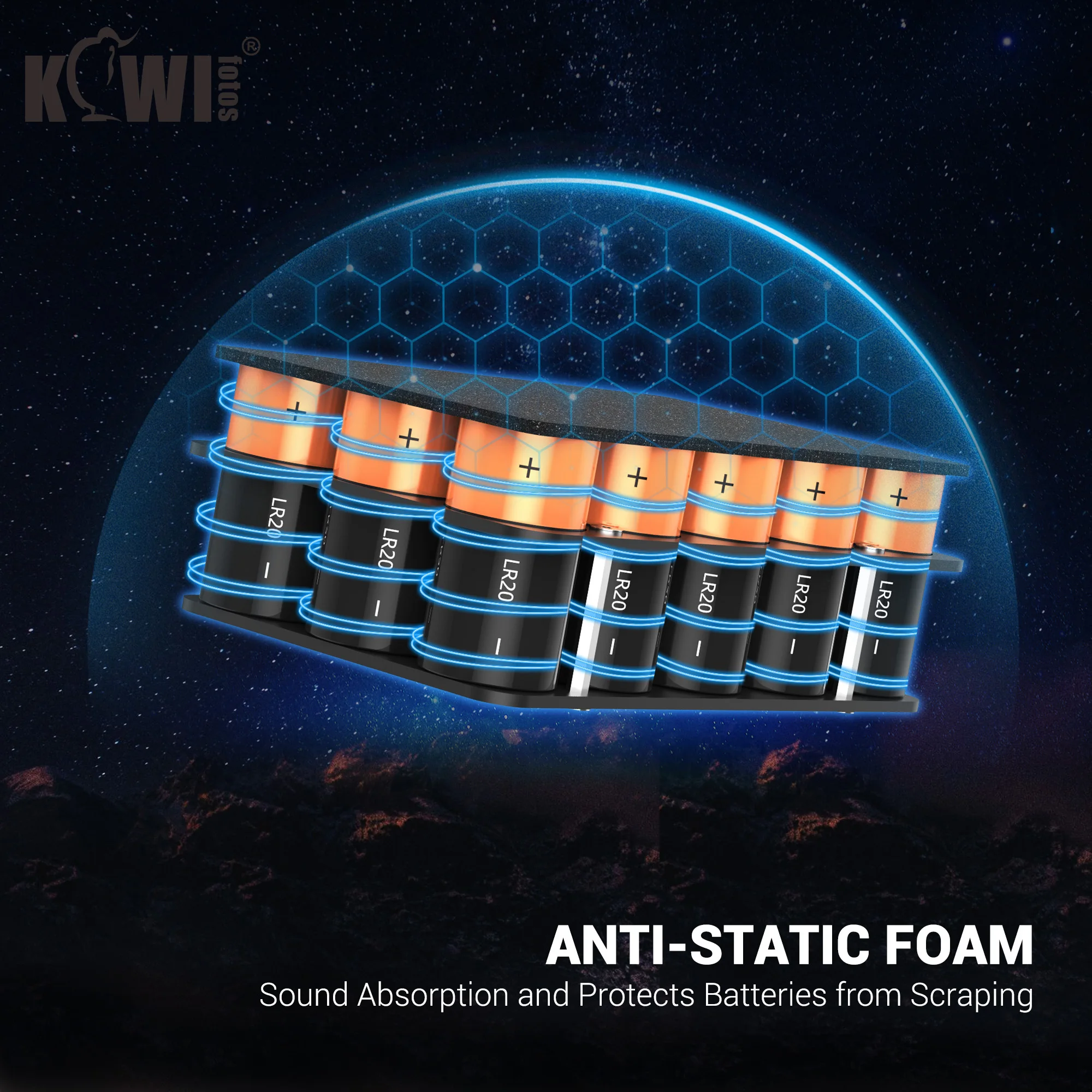 Organizador de batería tipo D de 15 ranuras, estuche de almacenamiento resistente al agua IP67, soporte para baterías alcalinas de celda LR20/D/AM1 para exteriores