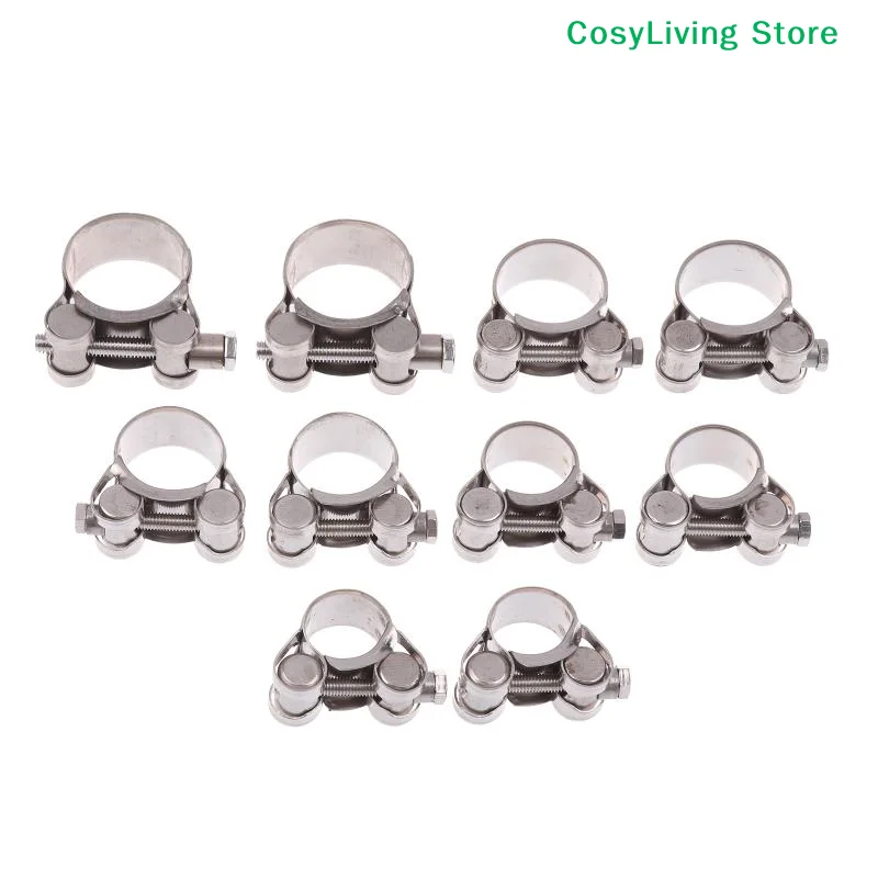 

Зажим для горла из нержавеющей стали, зажимы для автомобильной выхлопной трубы мотоцикла, среднее соединение выхлопной трубы, фиксированное уплотнение, установка 17-51 мм