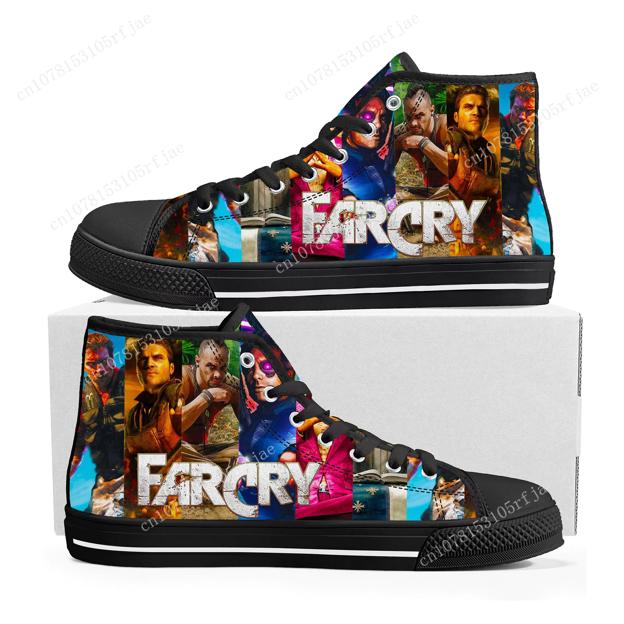 

Far Cry High Top Sneakers Hot Cartoon Game Mens Womens Teenager High Quality Canvas Sneaker Fashion Custom Built Couple Shoes