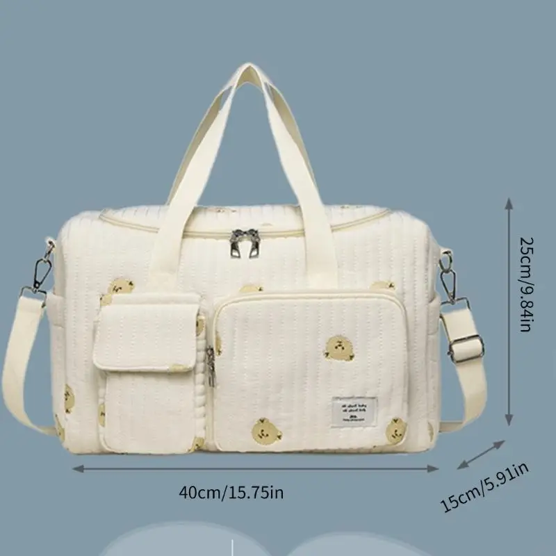 

Embroidered Pattern Diaper Bag Crossbody Bag Splashproof Large Capacity Mom Bag Travel Storage Bag Women Shoulder Bag
