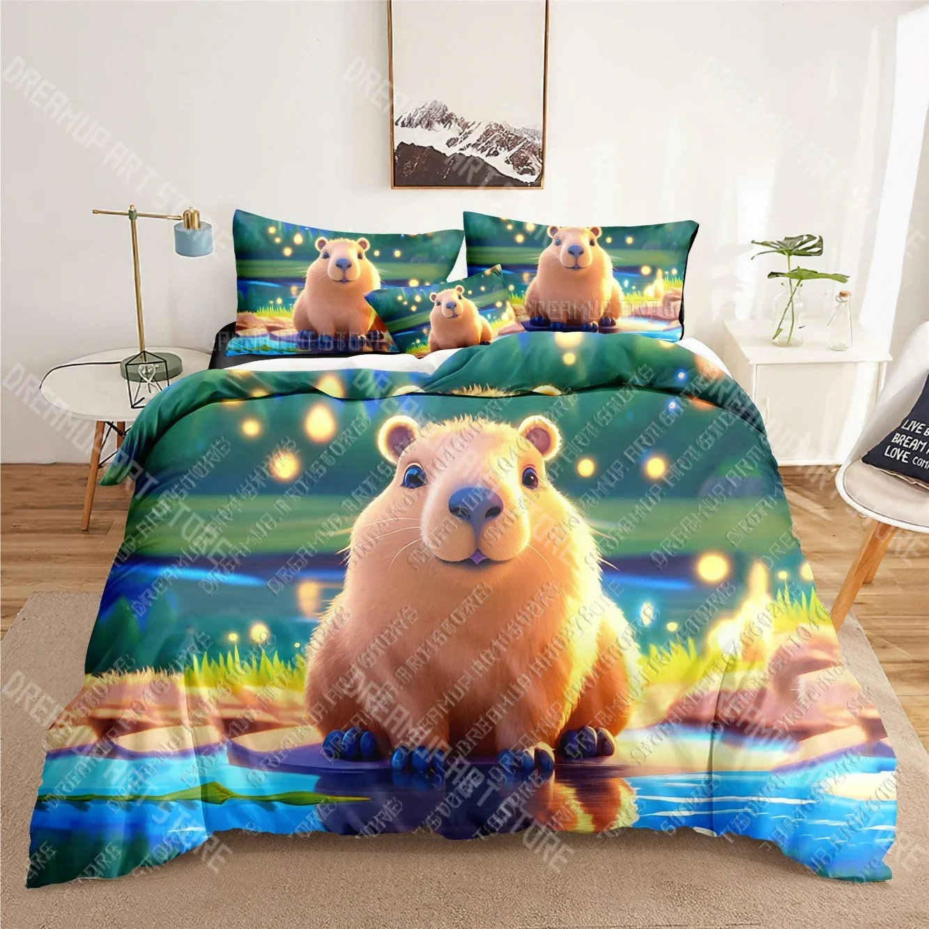 

Комплекты постельного белья Capybara с 3D принтом, пододеяльник для взрослых, детское постельное одеяло, подарок на день рождения, дропшиппинг