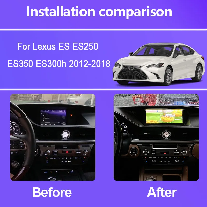 10.25 Inch For Lexus ES ES250 ES350 ES300h 2012-2018 Car Stereo Multimidia Car Radio Android 15 Octa Core GPS 4G WiFi Carplay