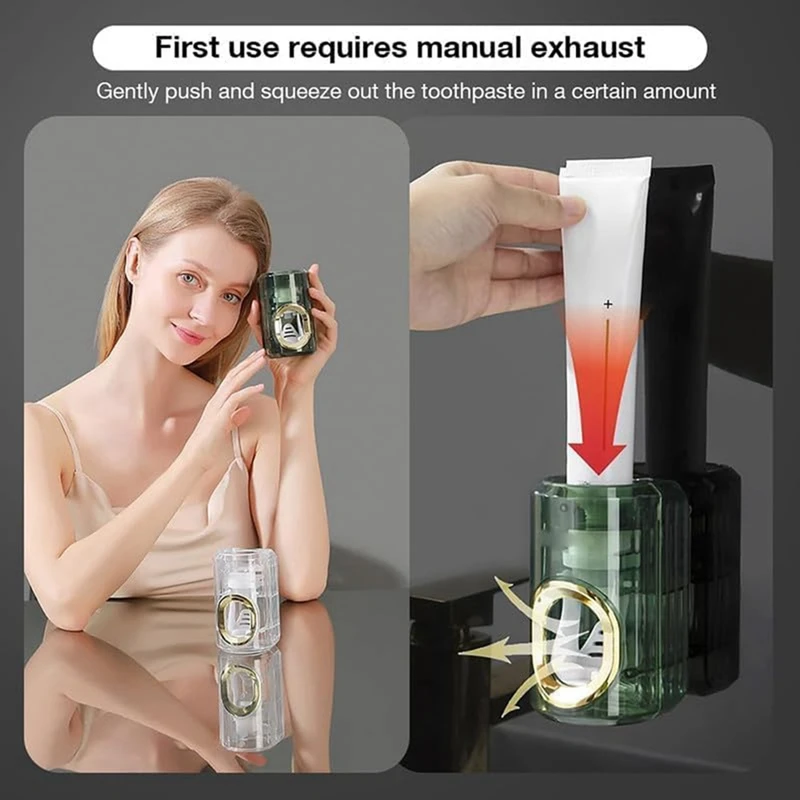 2Pcs Toothpaste Squeezer -Automatic Toothpaste Dispenser Wall Mounted, Pastetooth Paste Dispenser And Holder Durable C