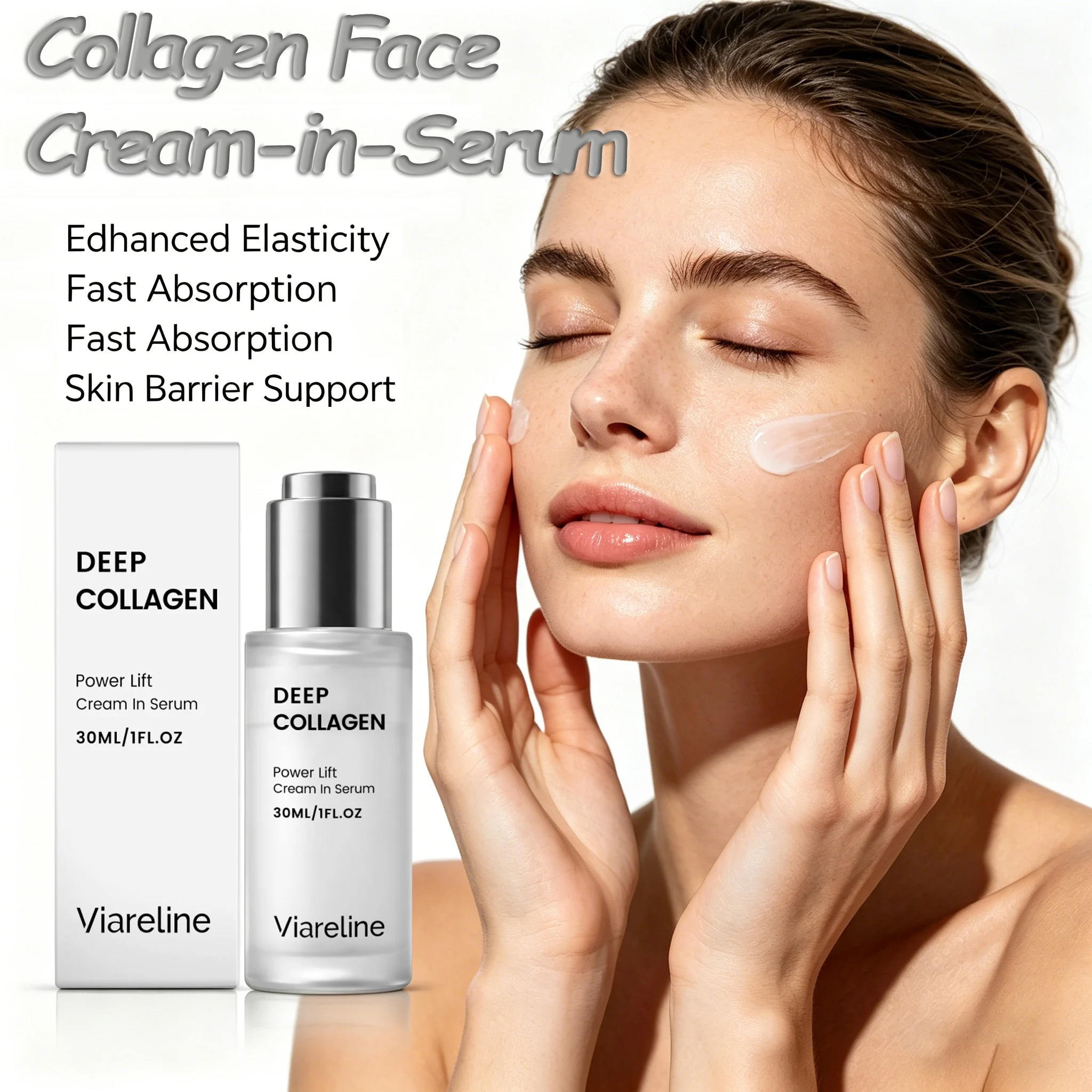Crema de Colágeno en Serum Power Lift, Esencia Hidratante con Ácido Hialurónico, Líquido Nutritivo para el Cuidado de la Piel, Serum Hidratante