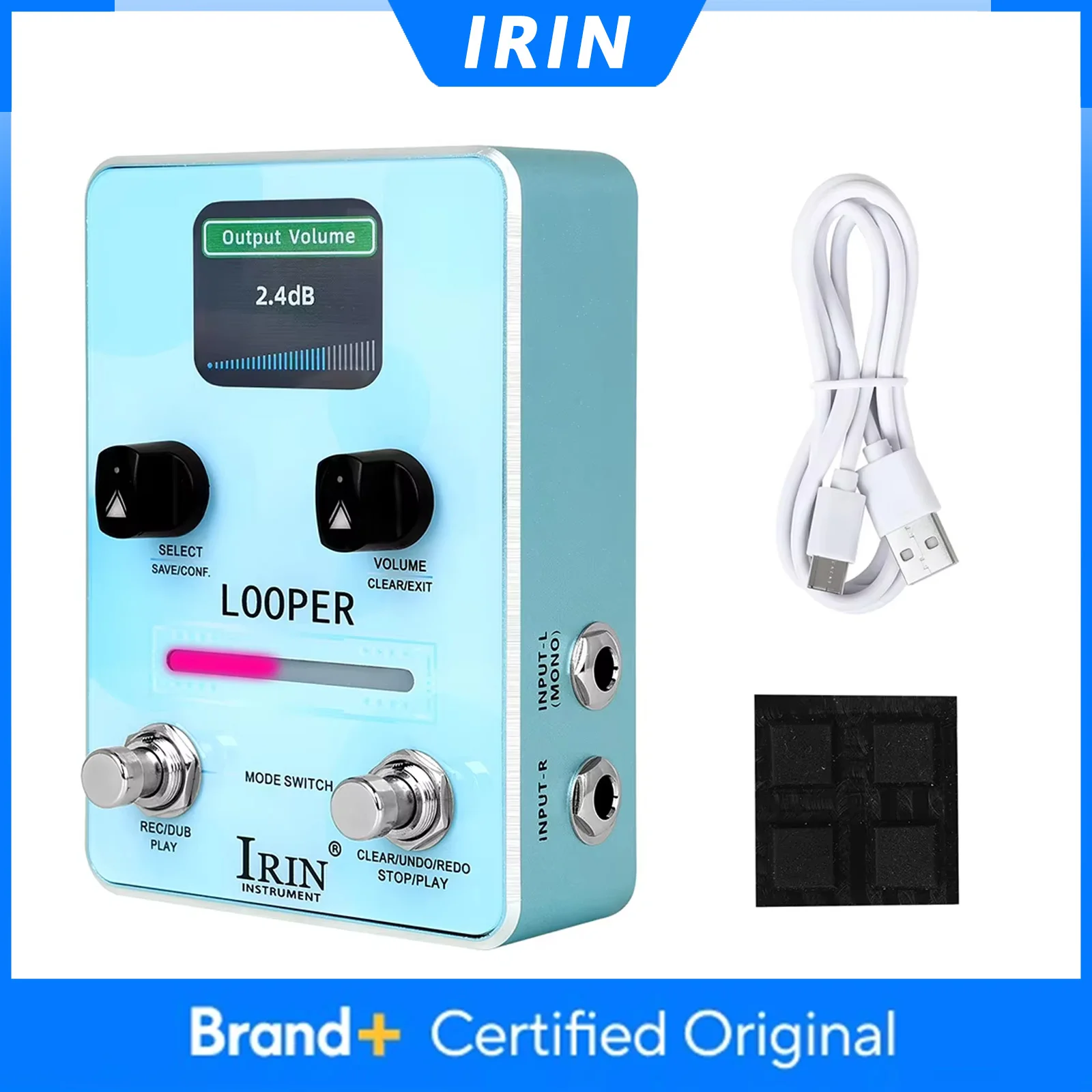 pedale-d'effet-de-guitare-looper-irin-xs-02-441-khz-16-bits-40-positions-de-stockage-de-looper-160-minutes-d'enregistrement-au-total