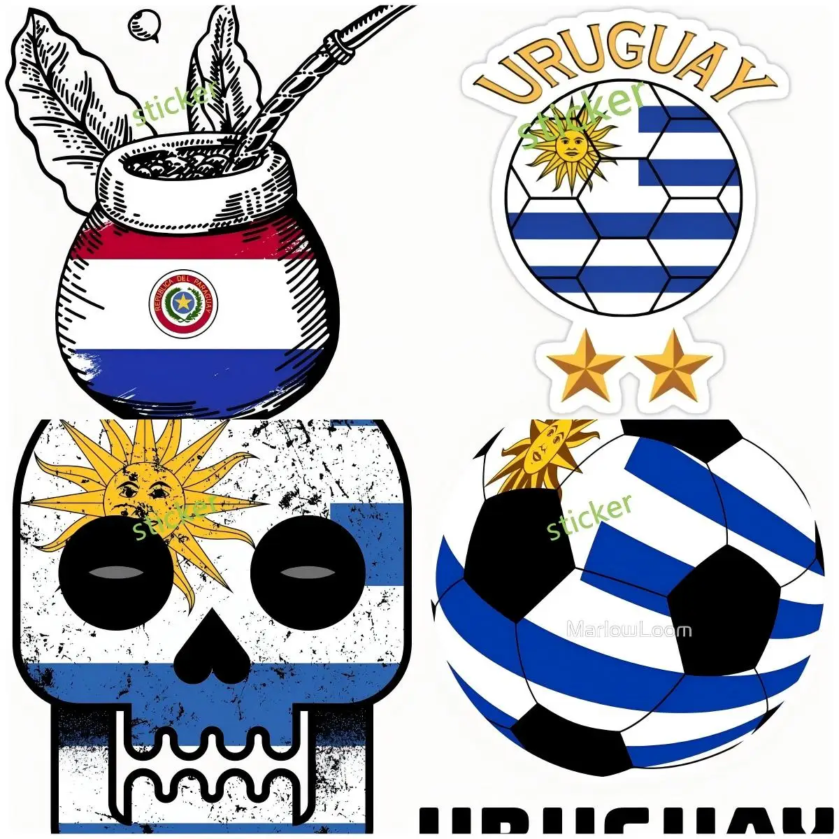 

Uruguay Flag Car Stickers and Decal Occlusion Scratch 3D Waterproof Scratch-Proof Bodywork Auto Decoration