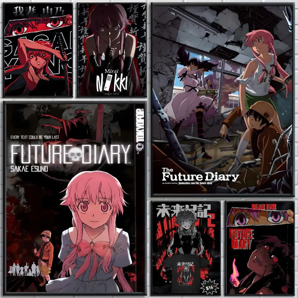 Anime M-Mirai N-Nikki Poster High-quality wall art posters, suitable for home offices, bedrooms, and living rooms.