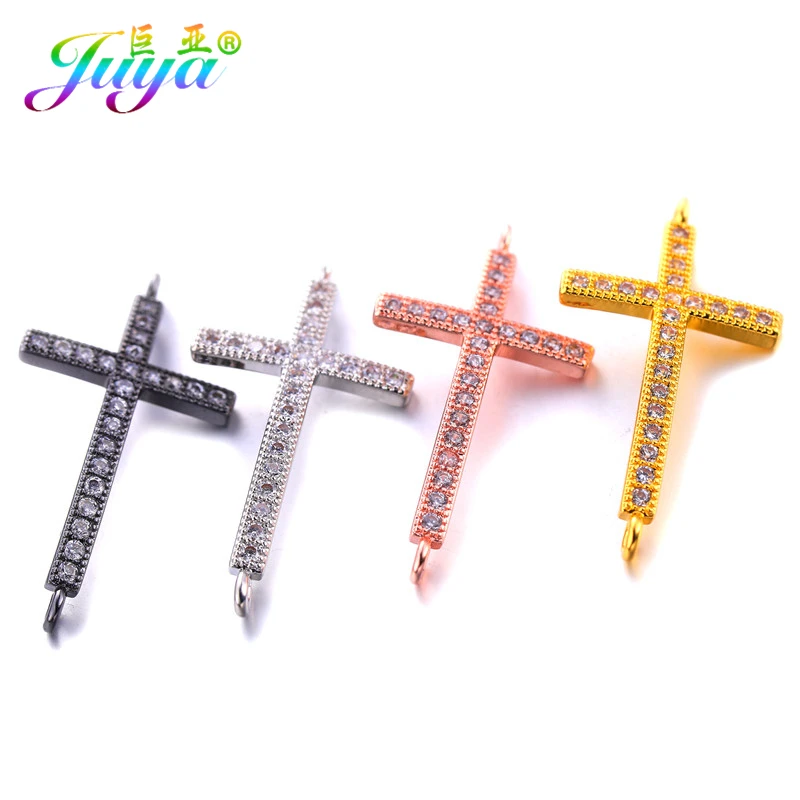 Juya Handmade Fashion Jewelry Fittings Supplies Infinity Cross Connector Charms For DIY Women Men Charm Bracelets Making