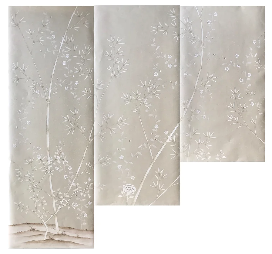 خلفيات مصنوعة يدويًا مخصصة مرسومة يدويًا على شكل زهرة/خيزران لغرفة النوم/العيش/الدراسة/غرفة الطعام/الشرفة/الأريكة/جدار التلفزيون Papel Pintado #4